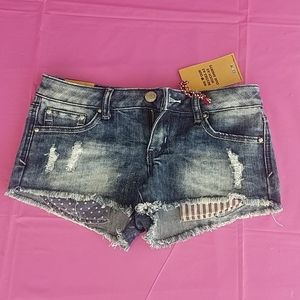 American Flag Denim Shorts